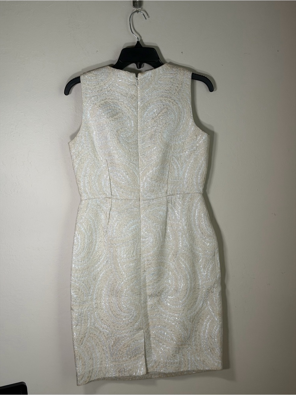 Taylor Ivory Brocade Mini Dress with Shoulder Jewel Accent - Picture 3 of 9